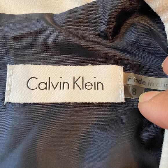 Classic Calvin Klein Navy Blue and White Dress - Picture 6 of 8